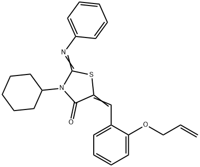 5-[2-(allyloxy)benzylidene]-3-cyclohexyl-2-(phenylimino)-1,3-thiazolidin-4-one 结构式