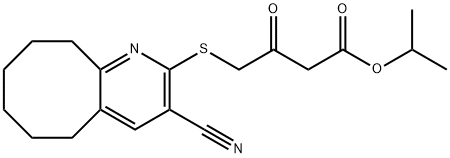 isopropyl 4-[(3-cyano-5,6,7,8,9,10-hexahydrocycloocta[b]pyridin-2-yl)sulfanyl]-3-oxobutanoate 结构式