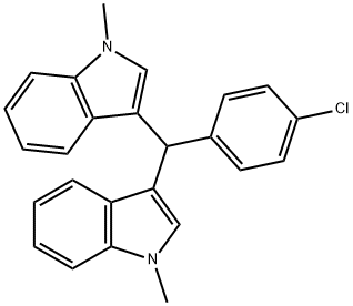 3-[(4-chlorophenyl)(1-methyl-1H-indol-3-yl)methyl]-1-methyl-1H-indole 结构式