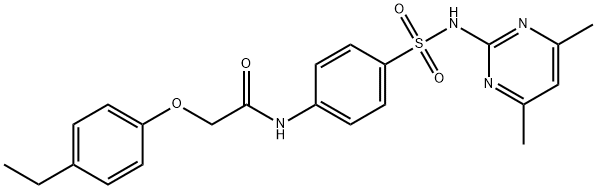 N-(4-{[(4,6-dimethyl-2-pyrimidinyl)amino]sulfonyl}phenyl)-2-(4-ethylphenoxy)acetamide 结构式