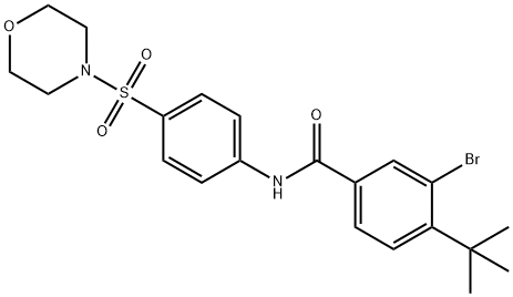 3-bromo-4-tert-butyl-N-[4-(4-morpholinylsulfonyl)phenyl]benzamide 结构式