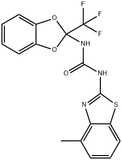 N-(4-methyl-1,3-benzothiazol-2-yl)-N'-[2-(trifluoromethyl)-1,3-benzodioxol-2-yl]urea 结构式