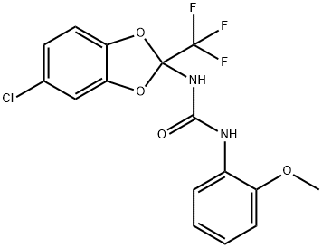 N-[5-chloro-2-(trifluoromethyl)-1,3-benzodioxol-2-yl]-N'-(2-methoxyphenyl)urea 结构式