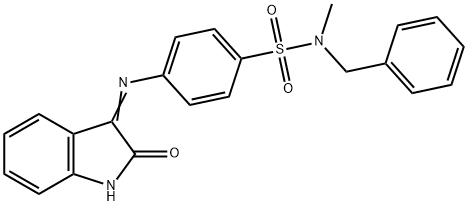 N-benzyl-N-methyl-4-[(2-oxo-1,2-dihydro-3H-indol-3-ylidene)amino]benzenesulfonamide 结构式