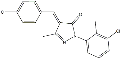 4-(4-chlorobenzylidene)-2-(3-chloro-2-methylphenyl)-5-methyl-2,4-dihydro-3H-pyrazol-3-one 结构式