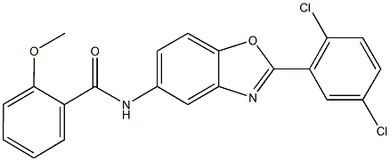 N-[2-(2,5-dichlorophenyl)-1,3-benzoxazol-5-yl]-2-methoxybenzamide 结构式