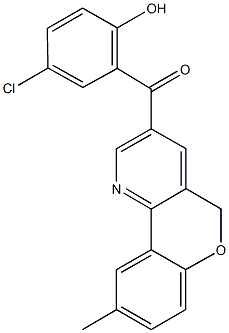 (5-chloro-2-hydroxyphenyl)(9-methyl-5H-chromeno[4,3-b]pyridin-3-yl)methanone 结构式