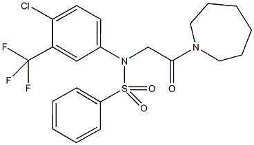 N-[2-(1-azepanyl)-2-oxoethyl]-N-[4-chloro-3-(trifluoromethyl)phenyl]benzenesulfonamide 结构式