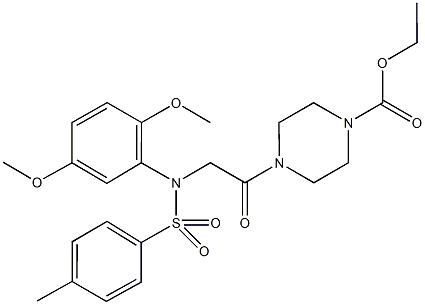 ethyl 4-({2,5-dimethoxy[(4-methylphenyl)sulfonyl]anilino}acetyl)piperazine-1-carboxylate 结构式