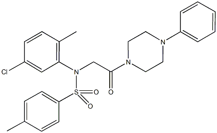 N-(5-chloro-2-methylphenyl)-4-methyl-N-[2-oxo-2-(4-phenylpiperazin-1-yl)ethyl]benzenesulfonamide 结构式