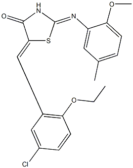 5-(5-chloro-2-ethoxybenzylidene)-2-[(2-methoxy-5-methylphenyl)imino]-1,3-thiazolidin-4-one 结构式