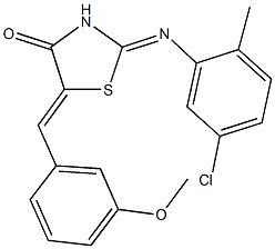 2-[(5-chloro-2-methylphenyl)imino]-5-(3-methoxybenzylidene)-1,3-thiazolidin-4-one 结构式