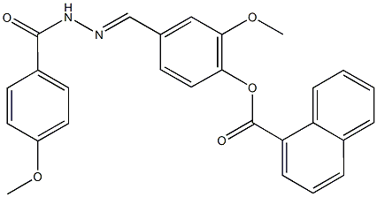 2-methoxy-4-[2-(4-methoxybenzoyl)carbohydrazonoyl]phenyl 1-naphthoate 结构式