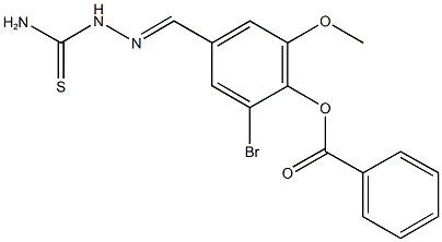 4-[2-(aminocarbothioyl)carbohydrazonoyl]-2-bromo-6-methoxyphenyl benzoate 结构式
