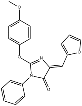 5-(2-furylmethylene)-2-(4-methoxyphenoxy)-3-phenyl-3,5-dihydro-4H-imidazol-4-one 结构式