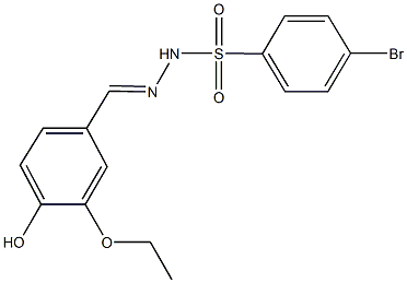 4-bromo-N'-(3-ethoxy-4-hydroxybenzylidene)benzenesulfonohydrazide 结构式