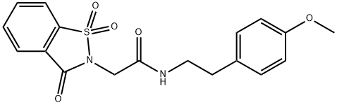 2-(1,1-dioxido-3-oxo-1,2-benzisothiazol-2(3H)-yl)-N-[2-(4-methoxyphenyl)ethyl]acetamide 结构式