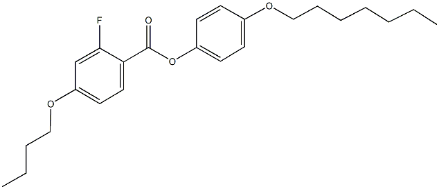 4-(heptyloxy)phenyl 4-butoxy-2-fluorobenzoate 结构式