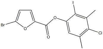 4-chloro-2-iodo-3,5-dimethylphenyl 5-bromo-2-furoate 结构式