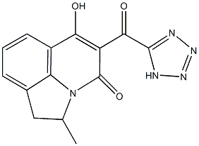 6-hydroxy-2-methyl-5-(1H-tetraazol-5-ylcarbonyl)-1,2-dihydro-4H-pyrrolo[3,2,1-ij]quinolin-4-one 结构式