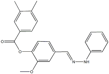 2-methoxy-4-(2-phenylcarbohydrazonoyl)phenyl 3,4-dimethylbenzoate 结构式
