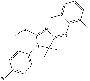 N-[1-(4-bromophenyl)-5,5-dimethyl-2-(methylsulfanyl)-1,5-dihydro-4H-imidazol-4-ylidene]-N-(2,6-dimethylphenyl)amine 结构式