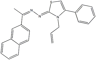 3-allyl-4-phenyl-1,3-thiazol-2(3H)-one [1-(2-naphthyl)ethylidene]hydrazone 结构式