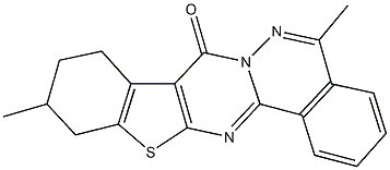 5,11-dimethyl-9,10,11,12-tetrahydro-8H-[1]benzothieno[2',3':4,5]pyrimido[2,1-a]phthalazin-8-one 结构式