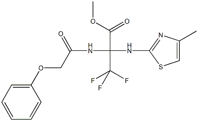 methyl 3,3,3-trifluoro-2-[(4-methyl-1,3-thiazol-2-yl)amino]-2-[(phenoxyacetyl)amino]propanoate 结构式