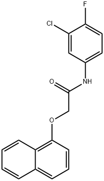 N-(3-chloro-4-fluorophenyl)-2-(1-naphthyloxy)acetamide 结构式