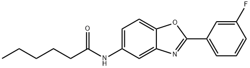 N-[2-(3-fluorophenyl)-1,3-benzoxazol-5-yl]hexanamide 结构式