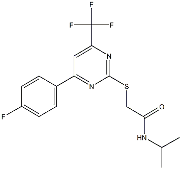 2-{[4-(4-fluorophenyl)-6-(trifluoromethyl)-2-pyrimidinyl]sulfanyl}-N-isopropylacetamide 结构式