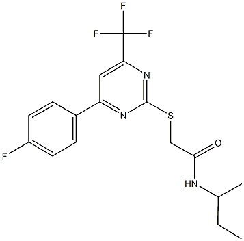 N-(sec-butyl)-2-{[4-(4-fluorophenyl)-6-(trifluoromethyl)-2-pyrimidinyl]sulfanyl}acetamide 结构式