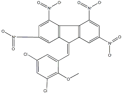 9-(3,5-dichloro-2-methoxybenzylidene)-2,4,5,7-tetranitro-9H-fluorene 结构式