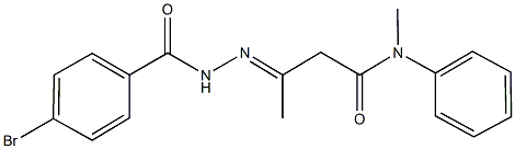 3-[(4-bromobenzoyl)hydrazono]-N-methyl-N-phenylbutanamide 结构式