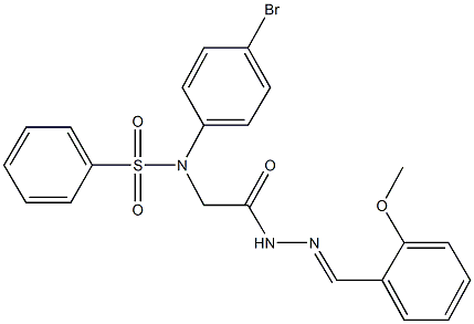 N-(4-bromophenyl)-N-{2-[2-(2-methoxybenzylidene)hydrazino]-2-oxoethyl}benzenesulfonamide 结构式