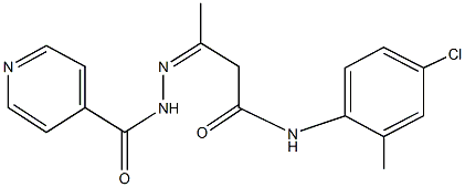 N-(4-chloro-2-methylphenyl)-3-(isonicotinoylhydrazono)butanamide 结构式