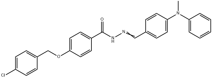 4-[(4-chlorobenzyl)oxy]-N'-[4-(methylanilino)benzylidene]benzohydrazide 结构式