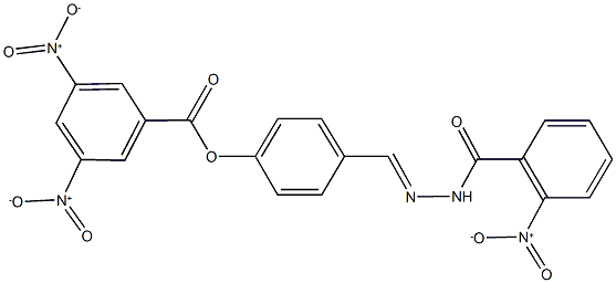 4-(2-{2-nitrobenzoyl}carbohydrazonoyl)phenyl 3,5-bisnitrobenzoate 结构式