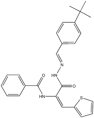 N-[1-{[2-(4-tert-butylbenzylidene)hydrazino]carbonyl}-2-(2-thienyl)vinyl]benzamide 结构式