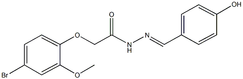 2-(4-bromo-2-methoxyphenoxy)-N'-(4-hydroxybenzylidene)acetohydrazide 结构式