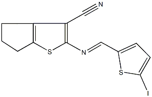 2-{[(5-iodo-2-thienyl)methylene]amino}-5,6-dihydro-4H-cyclopenta[b]thiophene-3-carbonitrile 结构式