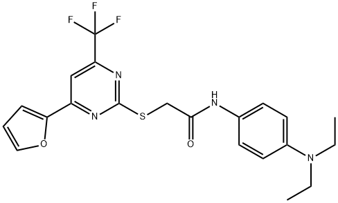N-[4-(diethylamino)phenyl]-2-{[4-(2-furyl)-6-(trifluoromethyl)-2-pyrimidinyl]sulfanyl}acetamide 结构式