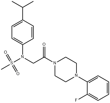 N-{2-[4-(2-fluorophenyl)-1-piperazinyl]-2-oxoethyl}-N-(4-isopropylphenyl)methanesulfonamide 结构式