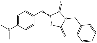 3-benzyl-5-[4-(dimethylamino)benzylidene]-1,3-thiazolidine-2,4-dione 结构式