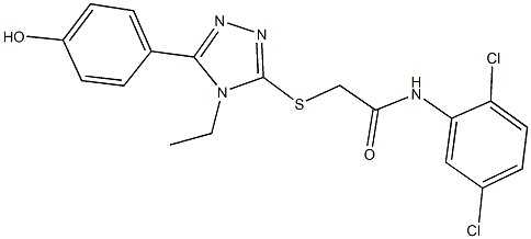 N-(2,5-dichlorophenyl)-2-{[4-ethyl-5-(4-hydroxyphenyl)-4H-1,2,4-triazol-3-yl]sulfanyl}acetamide 结构式