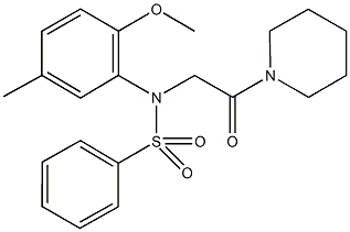 N-(2-methoxy-5-methylphenyl)-N-[2-oxo-2-(1-piperidinyl)ethyl]benzenesulfonamide 结构式