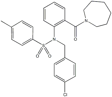 N-[2-(1-azepanylcarbonyl)phenyl]-N-(4-chlorobenzyl)-4-methylbenzenesulfonamide 结构式