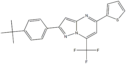 2-(4-tert-butylphenyl)-5-(2-thienyl)-7-(trifluoromethyl)pyrazolo[1,5-a]pyrimidine 结构式