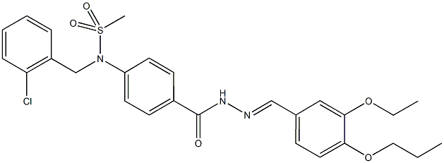 N-(2-chlorobenzyl)-N-(4-{[2-(3-ethoxy-4-propoxybenzylidene)hydrazino]carbonyl}phenyl)methanesulfonamide 结构式